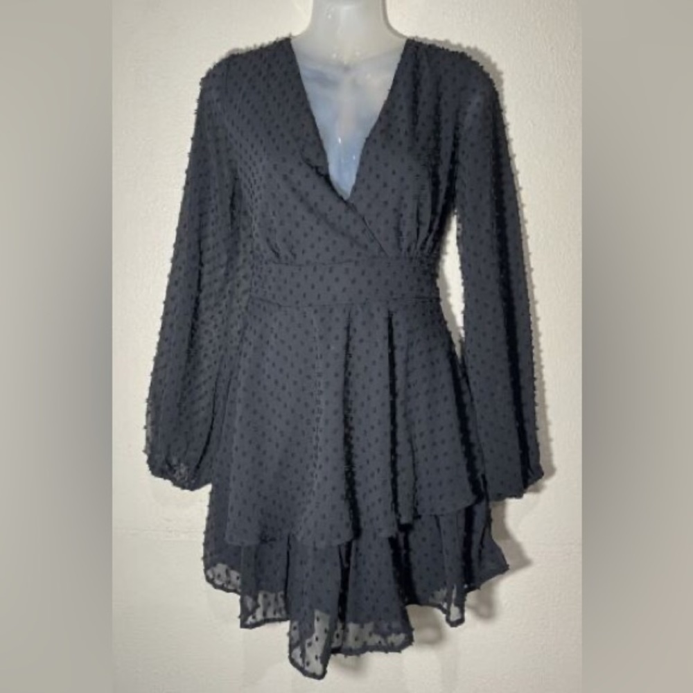 Black long sleeve mini dress